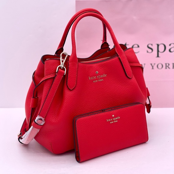 kate spade Handbags - Kate Spade Dumping Small Satchel and Wallet Set Heirloom Tomato